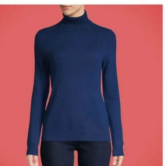 Lord & Taylor Sweaters - NEW LORD & TAYLOR Navy Comfy Turtleneck 100% Cashmere Winter Spring Sweater Top